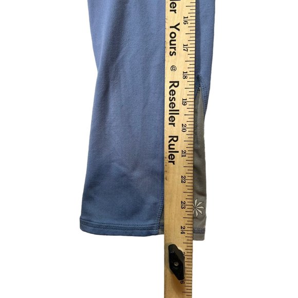 Athleta Shirt Womens Medium Blue Long Sleeve Athletic Active Wear V Neck - Picture 8 of 11
